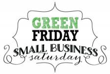The image for GREEN FRIDAY = shop and lunch